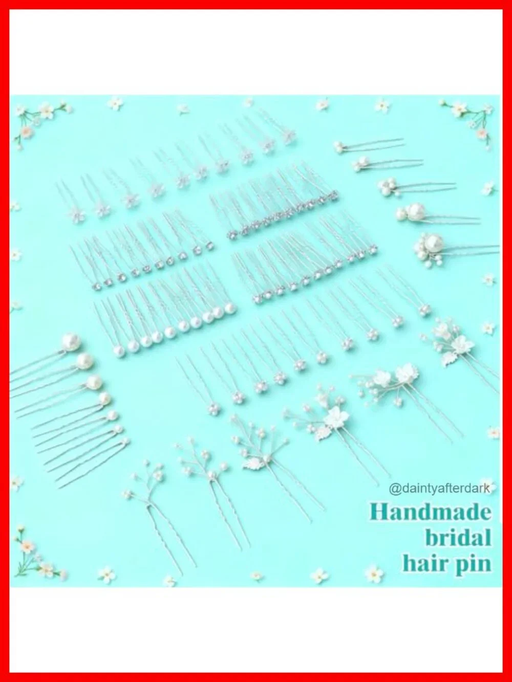 80 Piece Bridal Hair Pins Set with Storage Boxes - Crystal Pearl Rhinestone U